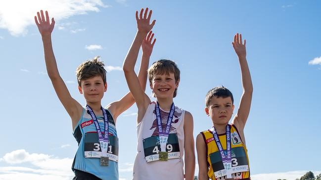 A medal podium at the Campbelltown event.