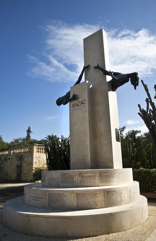 The Anzac Memorial in the Argotti Gardens, Floriana, Malta. The names of the Australian and New Zealand men who lost their lives are listed on the three circular steps at the base. The Memorial was inaugurated on 25th May 2013. Picture: Ella Pellegrini