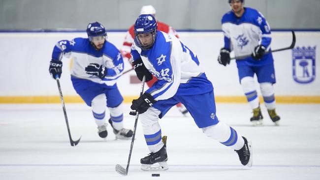 Israeli forward Maxim Khubashili playing against Georgia in Spain in 2023. Picture: Getty Images / Borja B. Hojas