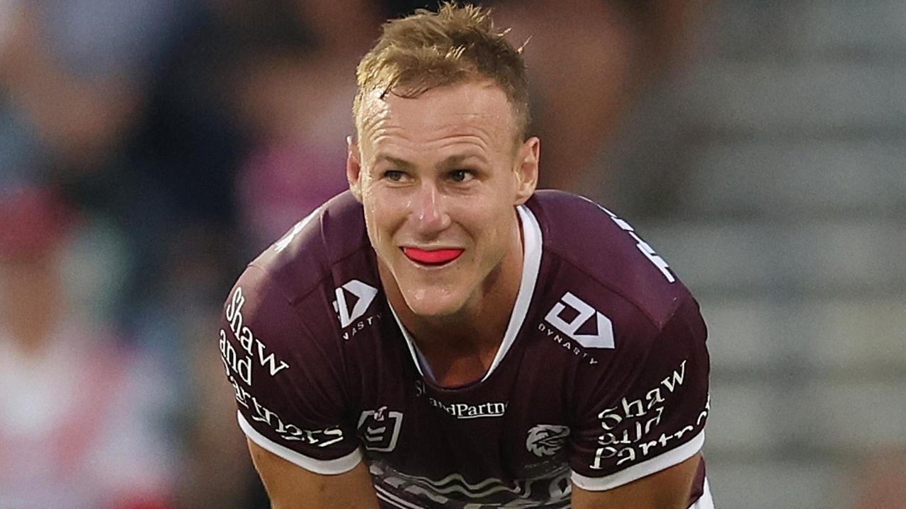 WOLLONGONG, AUSTRALIA - MARCH 30: DalyÃ&#130;Â Cherry-Evans of the Sea Eagles looks on during the round four NRL match between St George Illawarra Dragons and Manly Sea Eagles at WIN Stadium, on March 30, 2024, in Wollongong, Australia. (Photo by Mark Metcalfe/Getty Images)