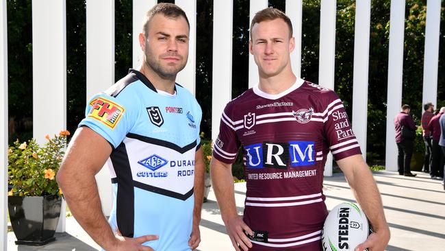 Wade Graham and Daly Cherry-Evans at the NRL Finals series launch. Picture: AAP