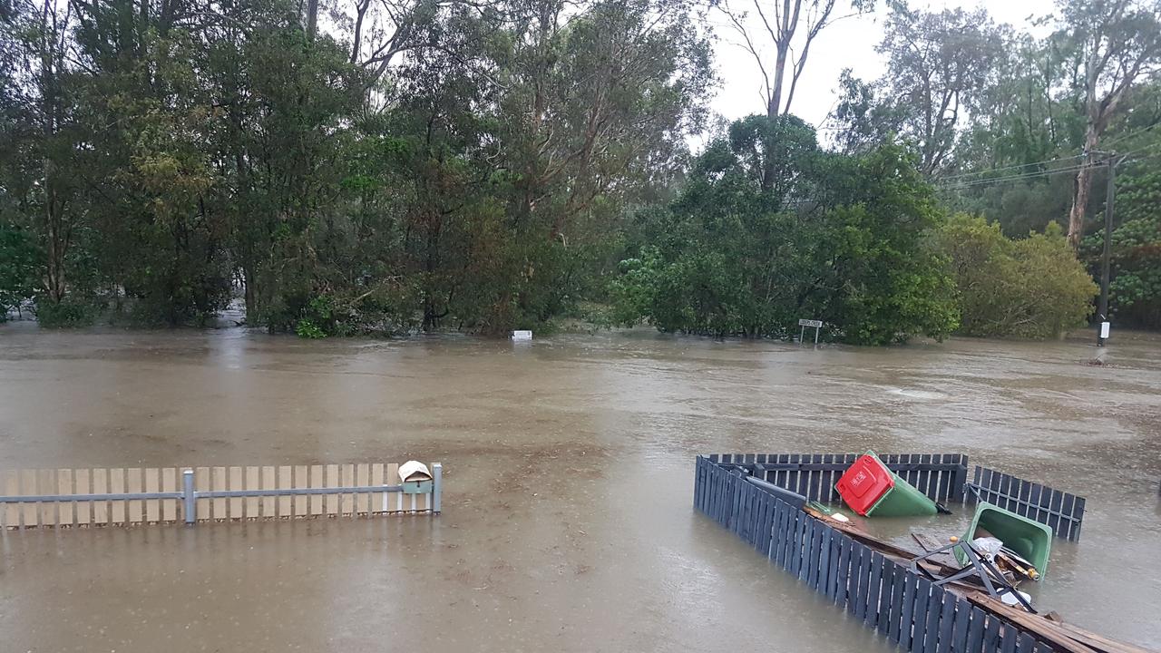 Flooding at Baratta St, Southport. Picture: Bill Morris