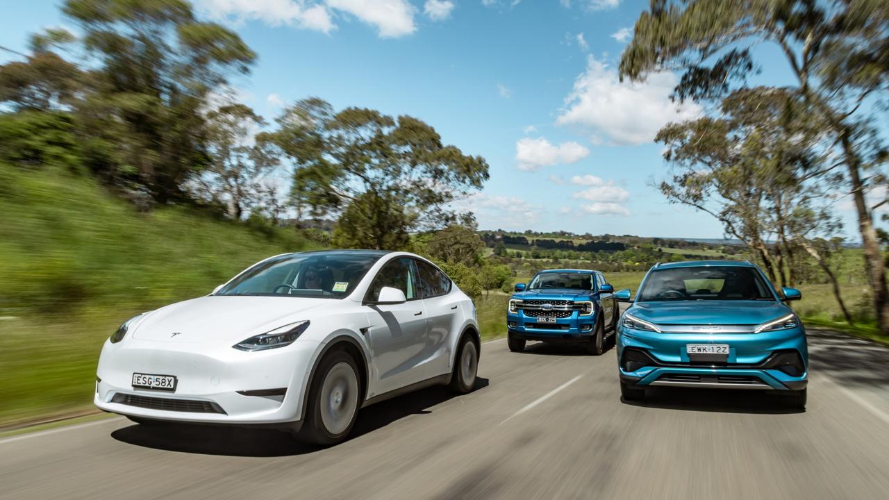 The Tesla Model Y and BYD Atto 3 have proved popular in Australia. Picture: Thomas Wielecki