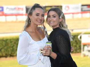 Gympie Times Ladies Day race day -Taylor Jardine and Rosie Astley. Picture: Troy Jegers