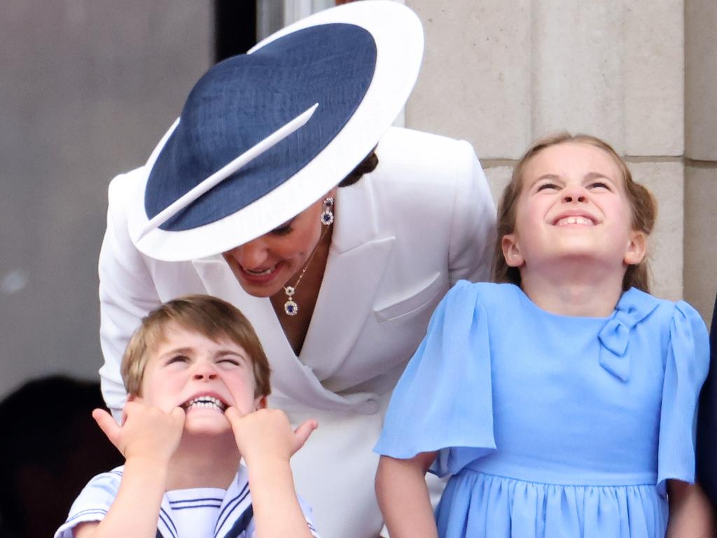 Kate had a word in Louis’ ear. Picture: Chris Jackson/Getty Images