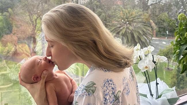 Elspeth says she has fallen in love with motherhood since having new baby boy Monty Michael Dillon. Picture: Supplied