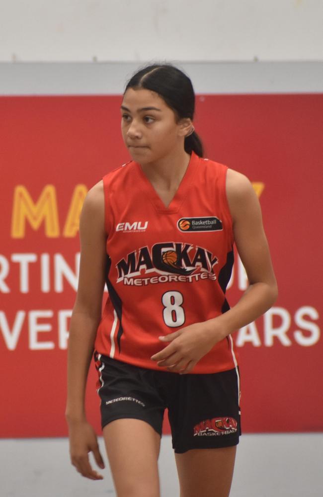 Isabel Smith for the Mackay Meteorettes in the U14 State Championship final against Cairns Dolphins in Mackay, July 10, 2021. Picture: Matthew Forrest