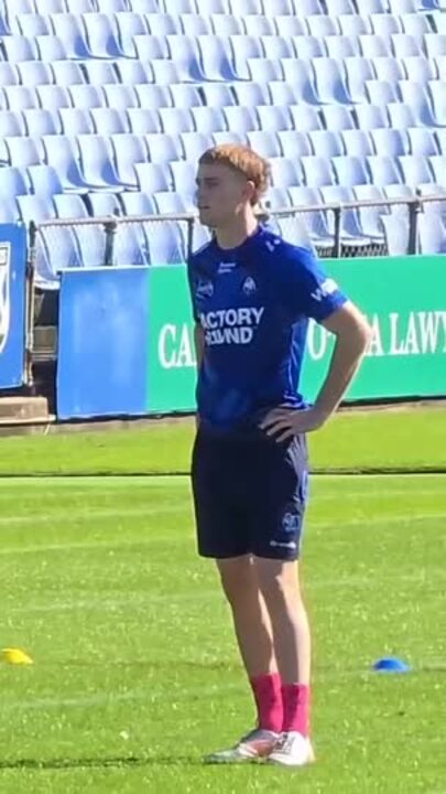 Lachlan Galvin training with the Bulldogs