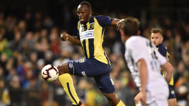 Usain Bolt missed out on a spot in the Mariners squad for the this weekend’s season opener. Picture: AFP
