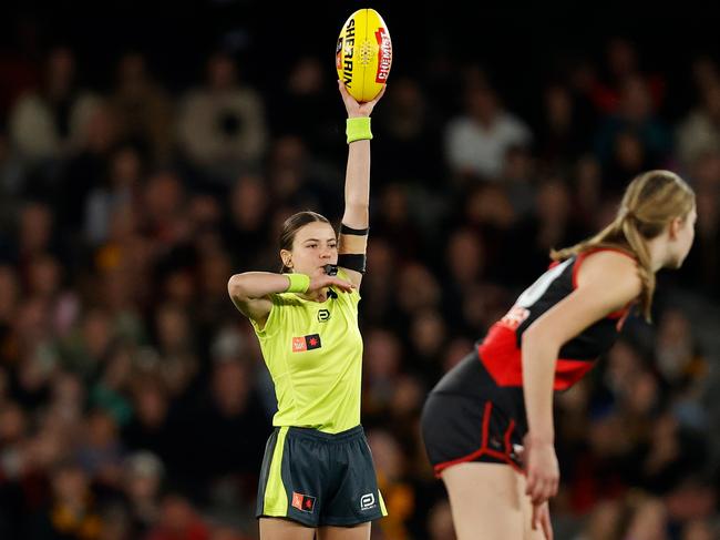 Stark was happy with her overall performance at Marvel Stadium. Picture: Michael Willson/AFL Photos via Getty Images.