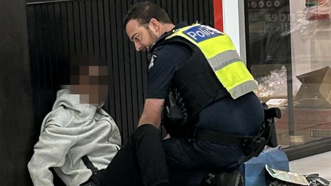 A teenager is arrested after an alleged robbery at Endeavour Hills Shopping Centre. Picture: Supplied