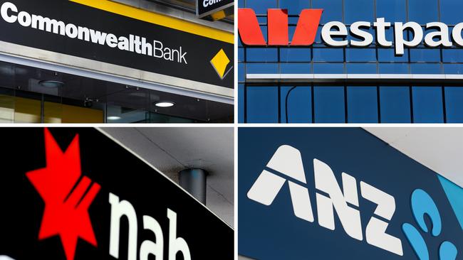 COMPOSITE 4:3 - Australia's four big banks Commonwealth, Westpac, NAB, ANZ. Picture: NCA Newswire