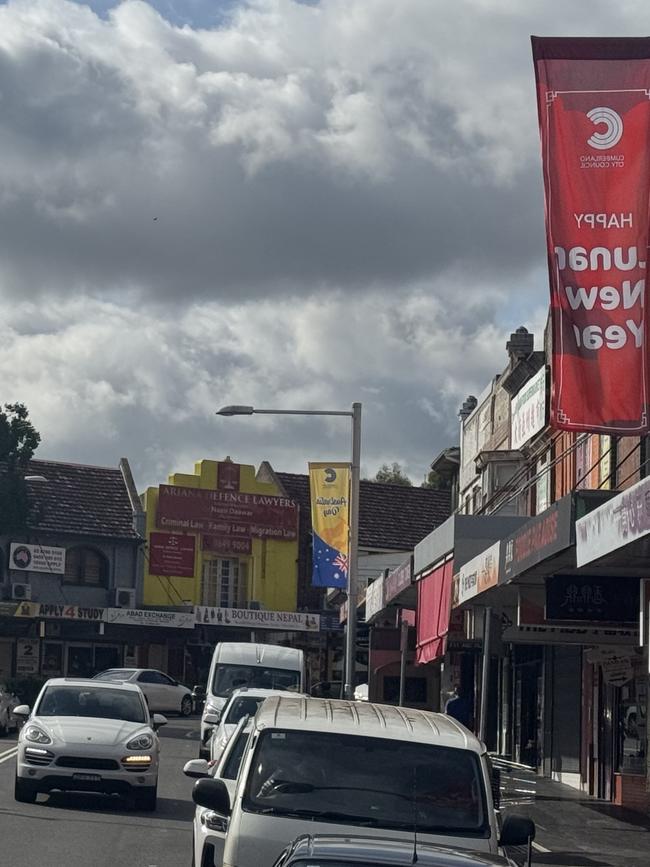 Australia Day and Lunar New Year banners share the space at Auburn.