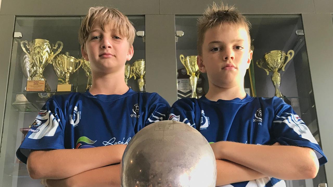 Frenchville's Will Grant (left) and Fletcher Fogwell are ready to tackle Rockhampton Grammar School in the 6A grand final on Friday.