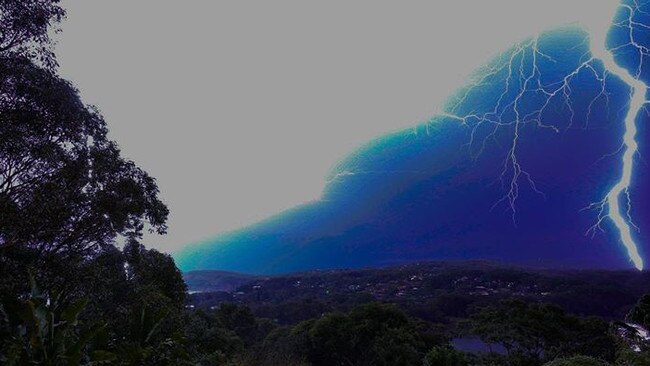 Facebook fan Mee Zoo took this incredible image of lightning lighting up the night's sky over Macmasters Beach on Monday night. Picture: Mee Zoo Facebook