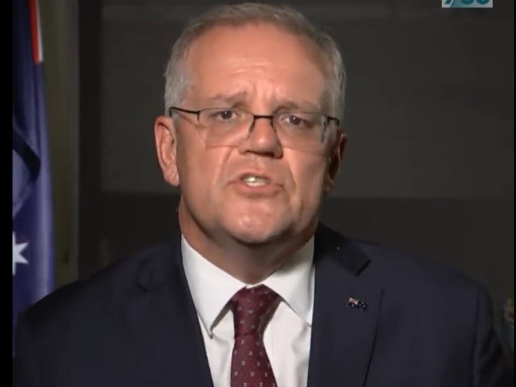 Mr Morrison called opposition leader Anthony Albanese an ‘armchair critic’ for suggesting the government was too slow to act on bushfires, floods and the pandemic. Image: ABC