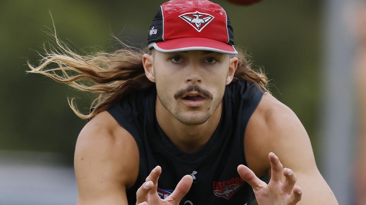 Essendon coach Brad Scott says ruckman Sam Draper won’t play in the VFL when he returns from knee surgery, with a possible comeback against West Coast on Sunday. Picture: Michael Klein