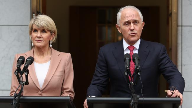 Pam Malcolm Turnbull and Julie Bishop holding a press conference at Parliament House in Canberra.                                                                                                                                                                                                                                                                                                                                                                                                                                                                                                                                                                                            Deputy PM Michael McCormack and Deputy NSW Premier John Barilaro at the National Party of Australia, NSW annual general conference in Cowra, NSW. Picture Kym Smith                                                                                                                                                                                                                                                                                                                                          Deputy PM Michael McCormack and Deputy NSW Premier John Barilaro at the National Party of Australia, NSW annual general conference in Cowra, NSW. Picture Kym Smith