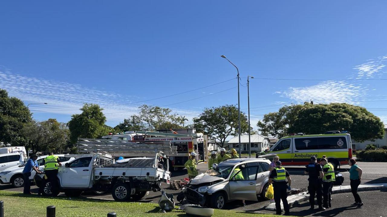 Emergency crews on the scene of a crash in Ingham.