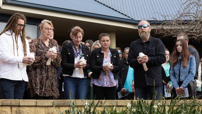 BURNIE, AUSTRALIA. NewsWire Photos. AUGUST 12th, 2023. Family and friends of Shyanne- lee Tatnell attend a service in celebration of her life in Burnie, Tasmania. Teenager Shyanne-Lee's body was found in Tasmanian bushland. Picture: NCA NewsWire/ Grant Wells