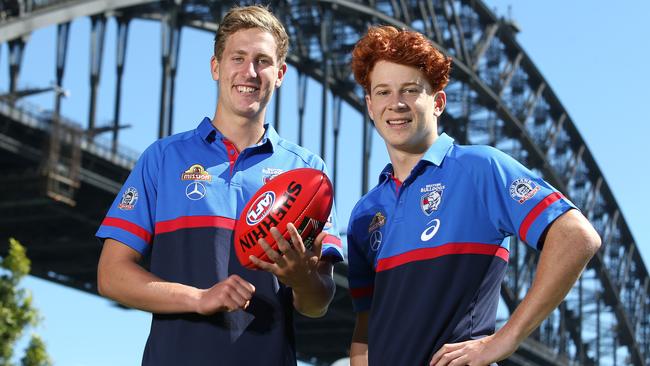 Western Bulldogs selections at the national draft Aaron Naughton and Ed Richards.