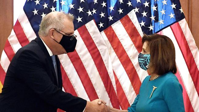 Scott Morrison and Nancy Pelosi.