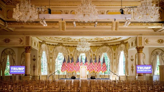 The ballroom at Mar-a-Lago, which Trump used during his first campaign for the White House in 2016. Picture: Eyevine