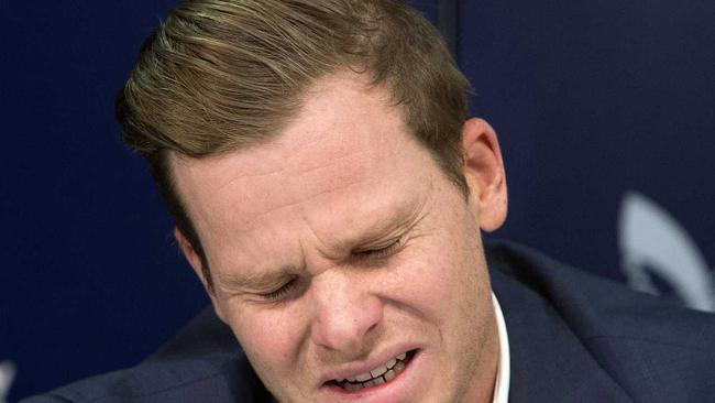 RAW EMOTION: Steve Smith's press conference after being sent home from South Africa in the wake of the ball tampering scandal was extraordinary. Picture: Steve Christo