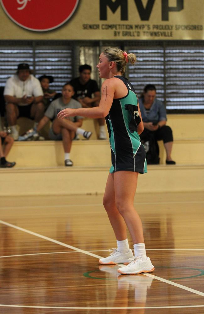 Netball action from QISSN 2024, Townsville. Charlie Harris of Matthew Flinders