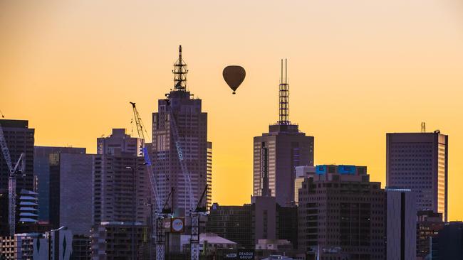 Sunrise over Melbourne. Picture: Jason Edwards