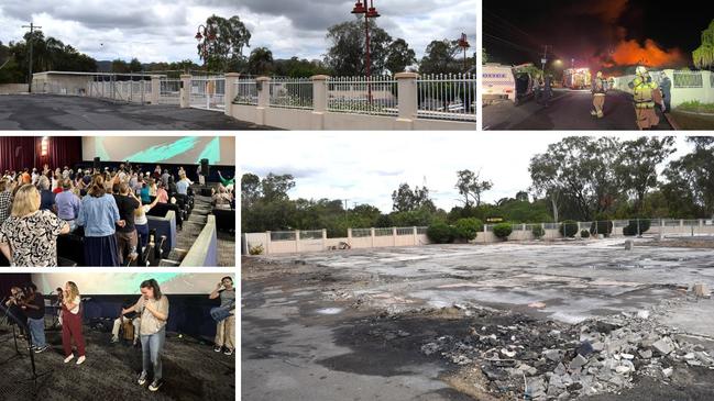 Remains of the Oasis Church in Rockhampton after it was destroyed in a fire on August 27.