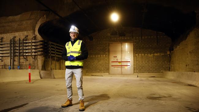 Andrew Head, Transurban’s WestConnex group executive, pictured in September in the tunnels at St Peters. Picture: Richard Dobson