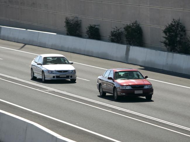 Tailgating on the Southeast Freeway, 100km/h zone.