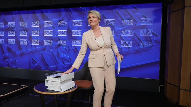 Environment Minister Tanya Plibersek at the National Press Club for her State of the Environment address. Picture: NCA NewsWire / Gary Ramage