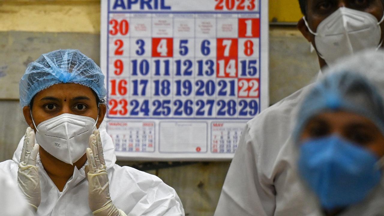 Indian health workers at a hospital in Mumbai on April 10, 2023. Picture: AFP