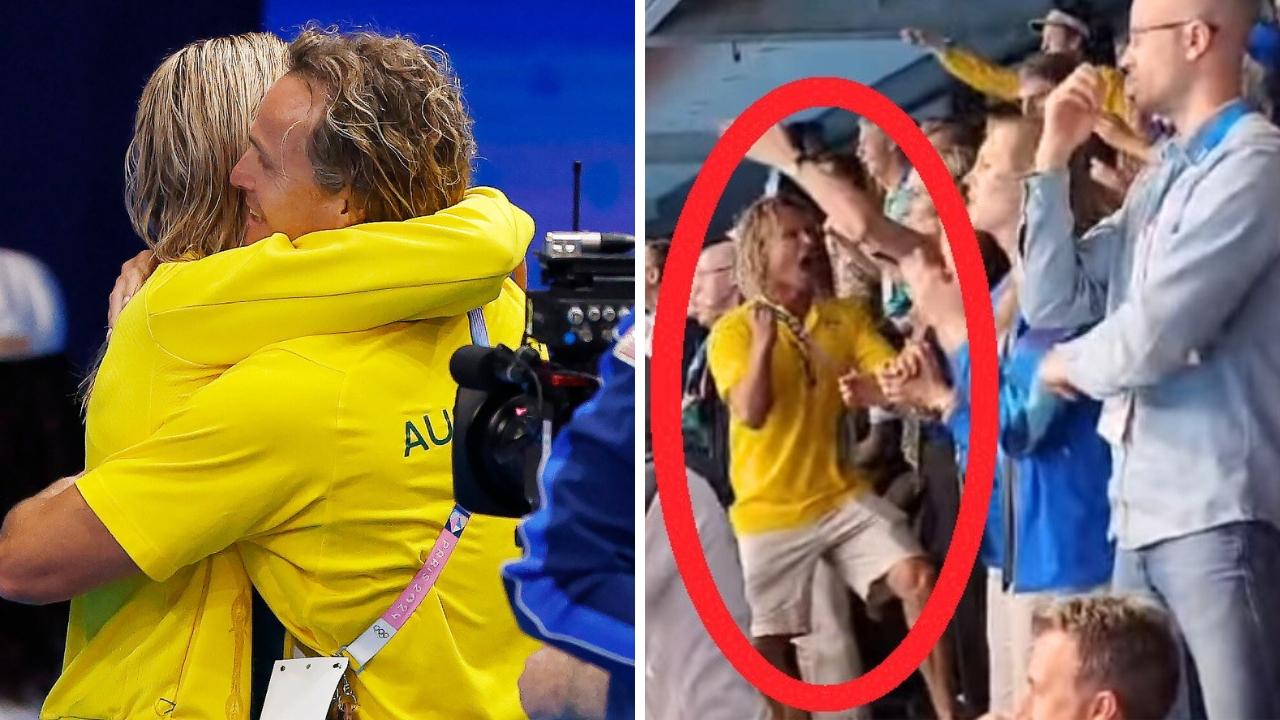 Ariarne Titmus' coach Dean Boxall lost his damn mind. Again. Photo: Instagram and Getty.