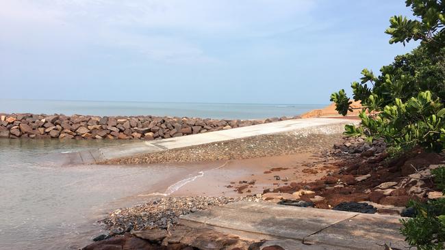 The upgraded boat ramp at Dundee Beach pictured on the day it was officially opened in 2016