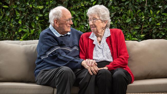 Gerald and Marguerite Edgar from Portarlington are celebrating their 75th wedding anniversary. Picture: Brad Fleet