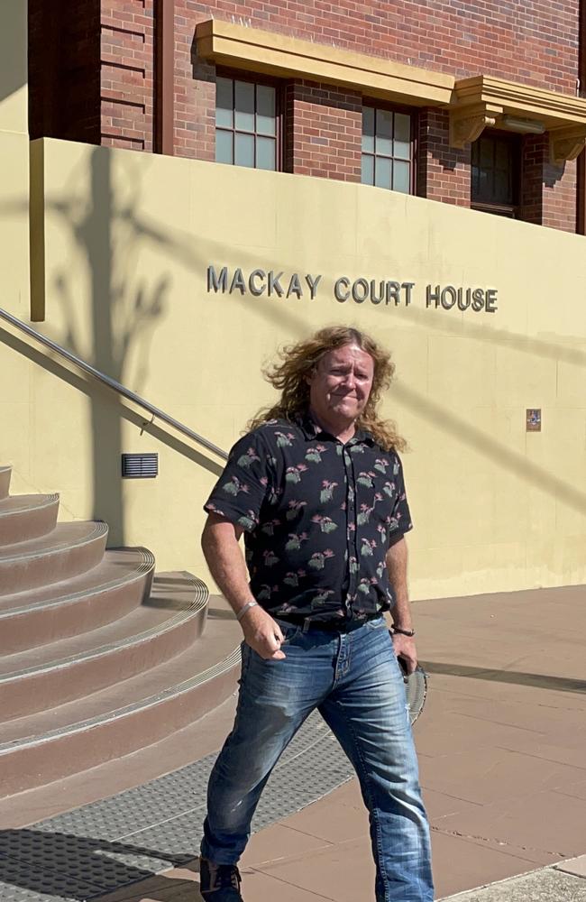 Sean Thomas Brandon leaves Mackay courthouse after his matters were mentioned on Friday, February 25. He is charged with serious assault police, being a public nuisance and obstructing police.