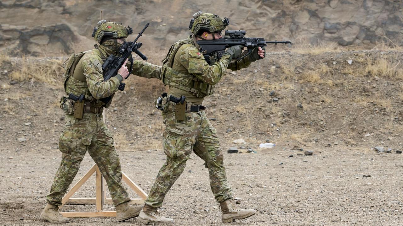 Australian Army soldiers at the range in Camp Qargha, Afghanistan.