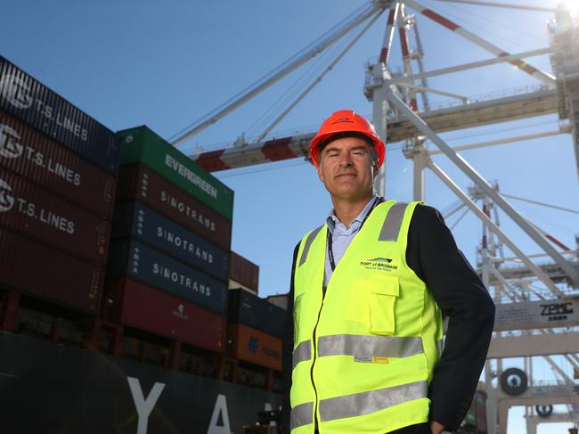 Port of Brisbane CEO Roy Cummins.  Photos of the Port of Brisbane.  Pic Peter Wallis