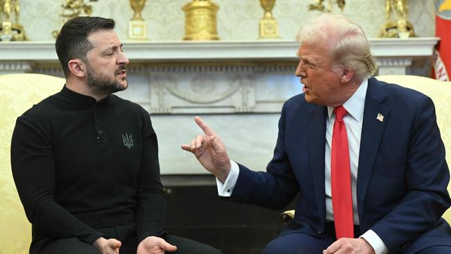 TOPSHOT - US President Donald Trump and Ukraine's President Volodymyr Zelensky meet in the Oval Office of the White House in Washington, DC, February 28, 2025. Zelensky on February 28 told Trump there should be "no compromises" with Russian President Vladimir Putin as the parties negotiate to end the war after Moscow's invasion. (Photo by SAUL LOEB / AFP)