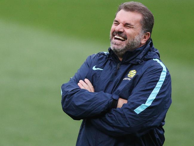 Postecoglou looking relaxed ahead of the Thailand clash.