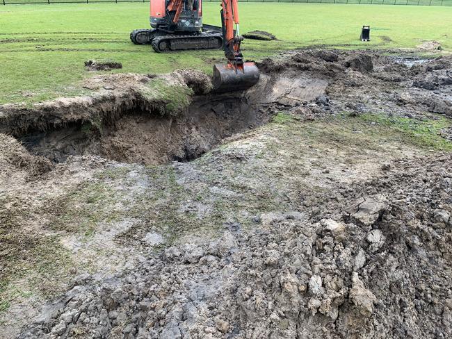 The Karingal ground being dug up on Tuesday.