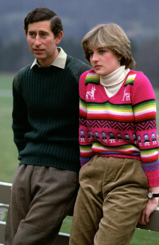 Prince Charles with his fiance Lady Diana Spencer before their wedding.