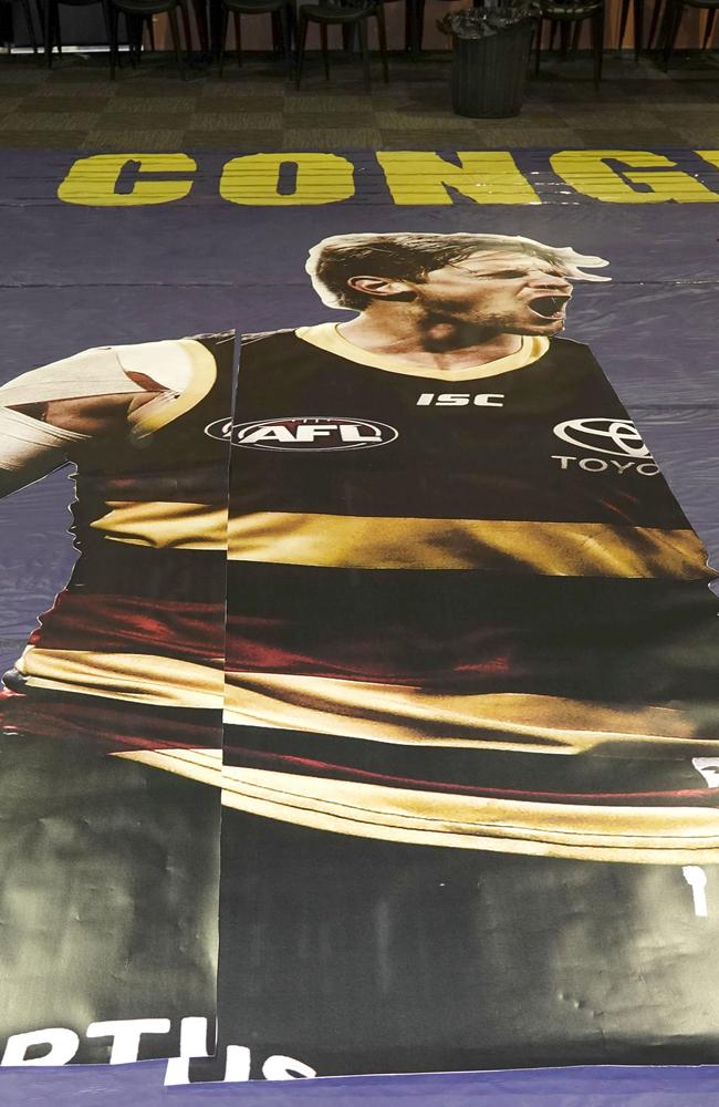 Sloane will still get his milestone banner when the supporters group is allowed back into games. Pictures: Supplied.