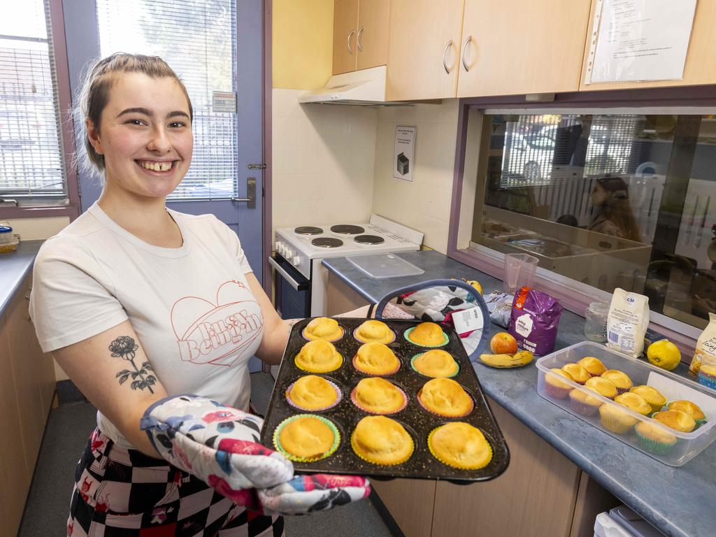 Young mothers can learn how to cook in the classroom’s kitchenette. Picture: Wayne Taylor