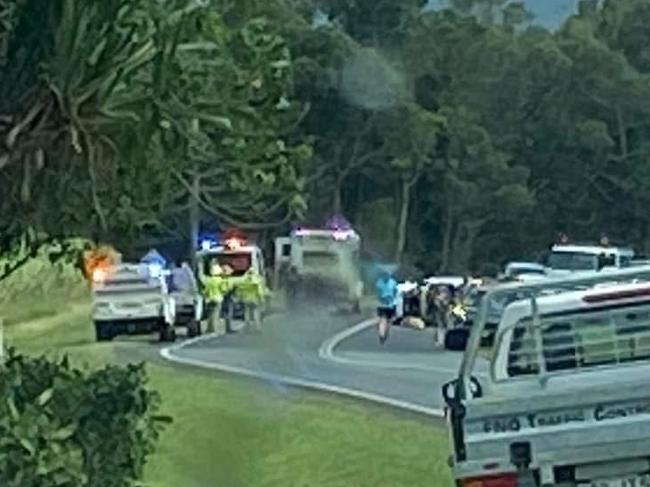 Two cars have collided at Mossman-Daintree road this morning causing traffic delays in the area.