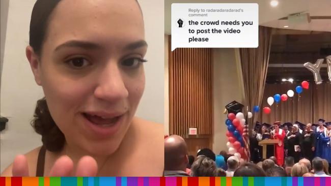 Amara Valerio started the biggest TikTok beef this year when she shared a story about her high school graduation. Picture: TikTok / @amaravalerio