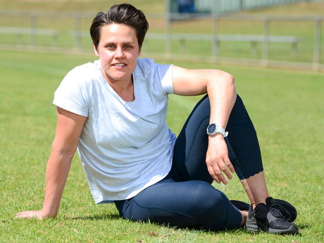 AFLW star Courtney Gum at South Adelaide Football Club, Saturday, September 28, 2019.  She will come out of retirement next year after the Crows confirmed they are going to draft her. (Pic: AAP/Brenton Edwards)